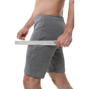 In-Stock Level 5 Cut-Resistant Shorts in Heather Gray Knit, Elastic Protective Clothing, Wear-Resistant and Stab-Proof Clothing for Outdoor Sports and Work