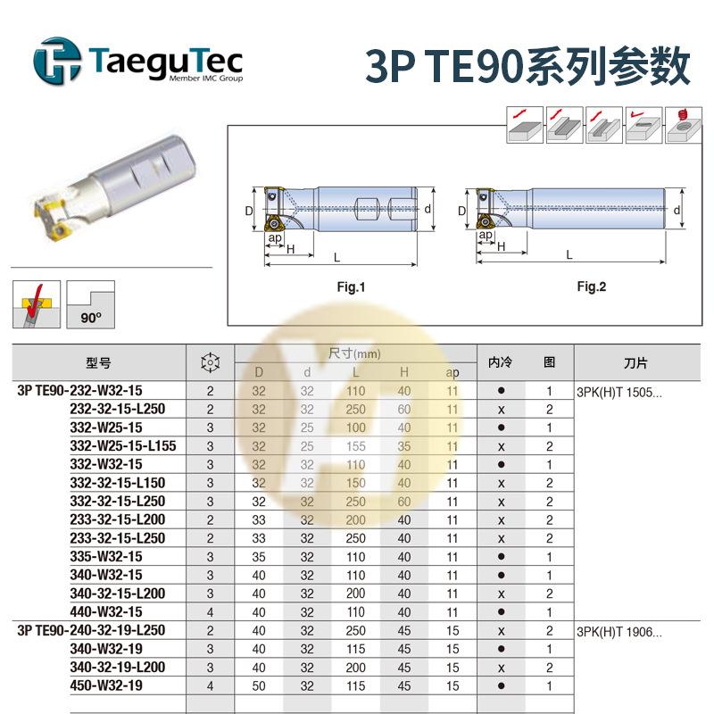 韩国特固克数控铣刀杆 3P TE90-330-W25-10 切削原装现货