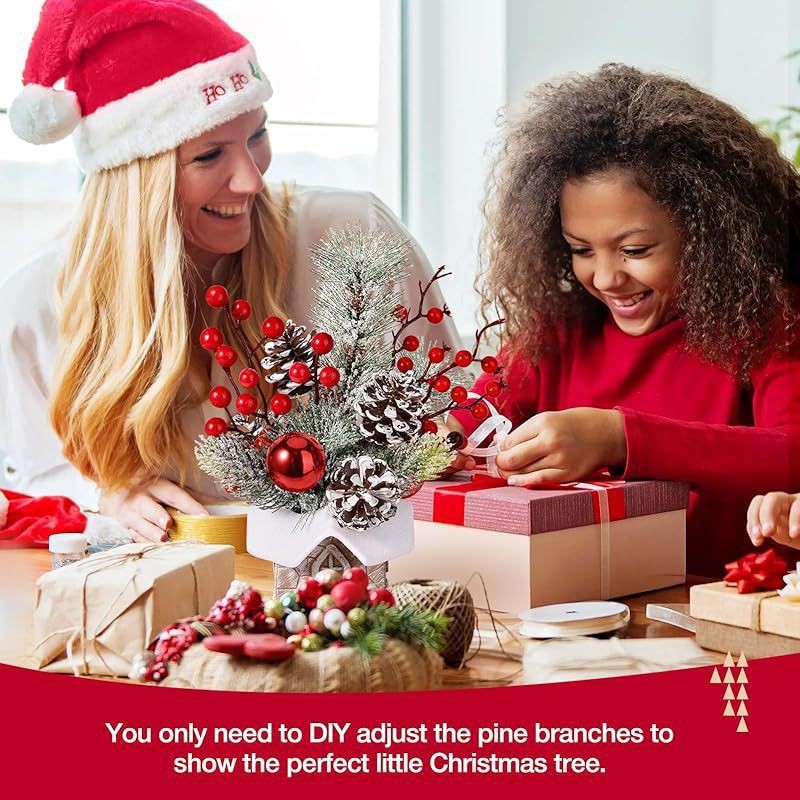 Amazon explosión árbol de Navidad de escritorio DIY decoración de Navidad simulación PE corteza barril adornos de árbol en stock