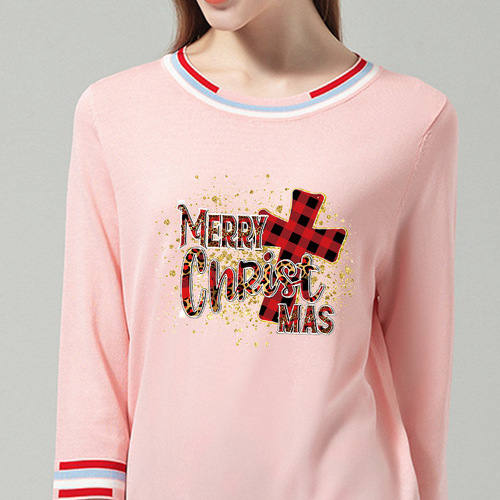 Amazon Supply Christmas Series Heat Transfer Designs—Cross-Border Exclusive: Christmas Letters, Old Man, and Little Deer Thermal Transfer Prints