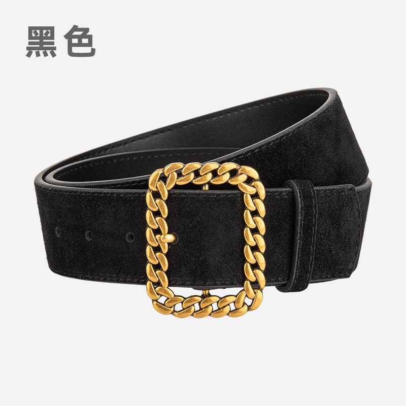 韩版简约绒面牛皮腰封女士装饰西装大衣牛仔裤皮带百搭真皮腰带女|undefined
