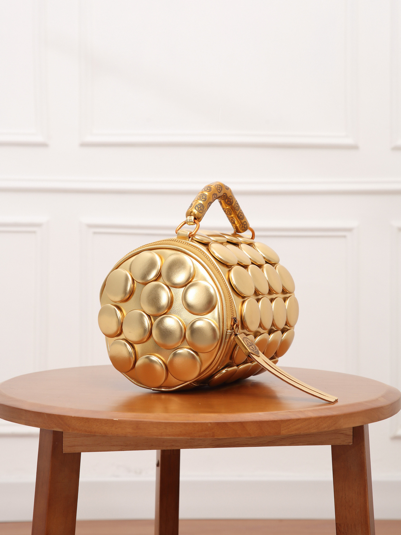 Damen Handtasche Mit Polka Dot Muster Elegante Umhängetasche_voghion.com