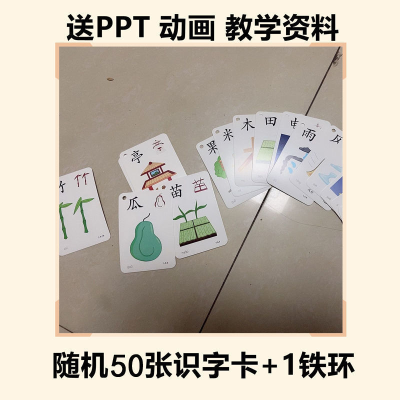 무작위 단어 카드 50개 + 플라스틱 스냅 링 1개