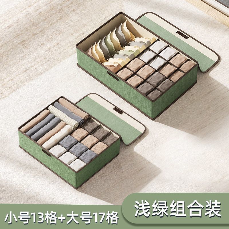 #선호하는 [린넨 소재] 그린 핫 세일# 패키지: 17개 그리드 + 13개 그리드