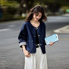 绝美，双面穿！！！单高品质~小香风时尚格子宽松显瘦两穿外套女