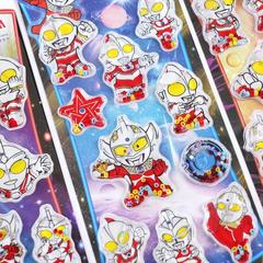 Children's cartoon Superman sticker classic Ultraman oil-filled sticker 3D stereoscopic water-filled swing sticker reward sticker