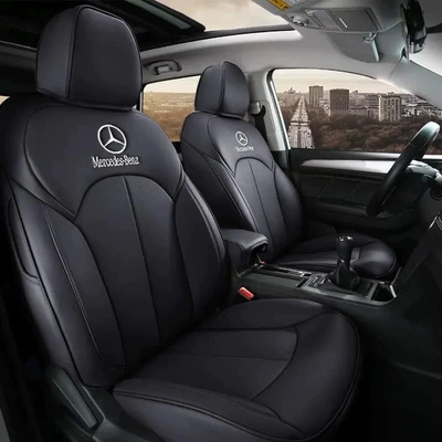 Suitable for Mercedes-Benz Leather Seat Cover C-Class E-Class Glc Glb Gla A-Class Fully Enclosed Seat Cover Four-Season Cushion Cover (Modelə uyğun (Original) oturacaq örtükləri) - black-standard-edition-five-seats-nappa-leather-fully-surrounded-front-and-rear-rows