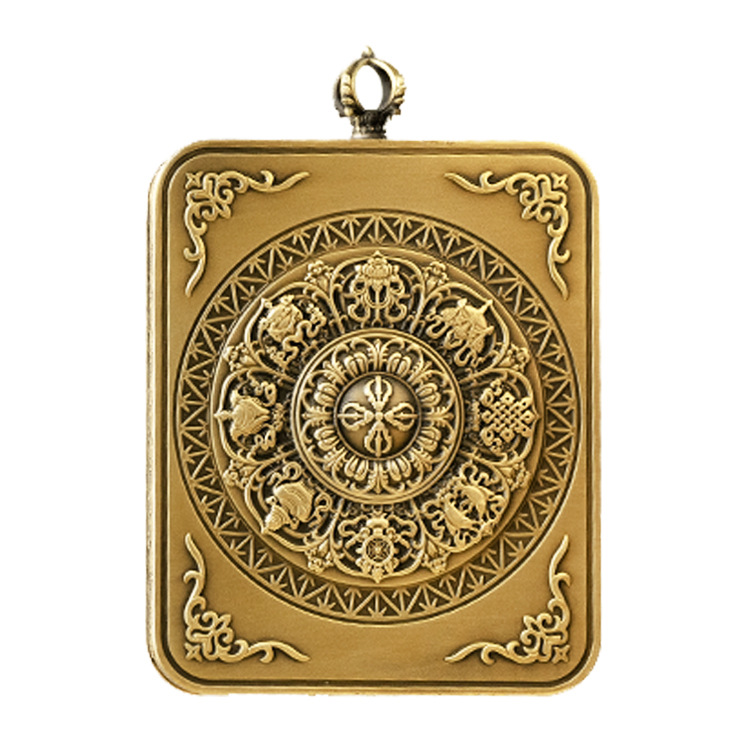 吉祥八宝纯铜/银精工嘎乌盒唐卡盒吊坠护身符车挂尼泊尔饰品