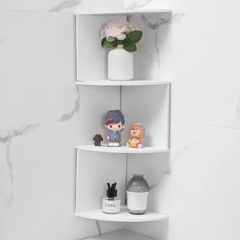 转角墙角置物架书架墙壁拐角墙上隔板五层收纳架卧室客厅免打孔架