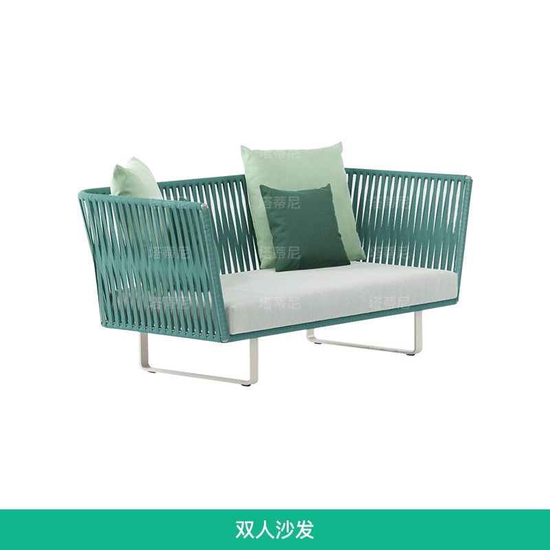 Conjunto de sofás de ratán para ocio al aire libre, sofá de ratán para patio y terraza, muebles de ratán individuales, dobles y para tres personas. image 9