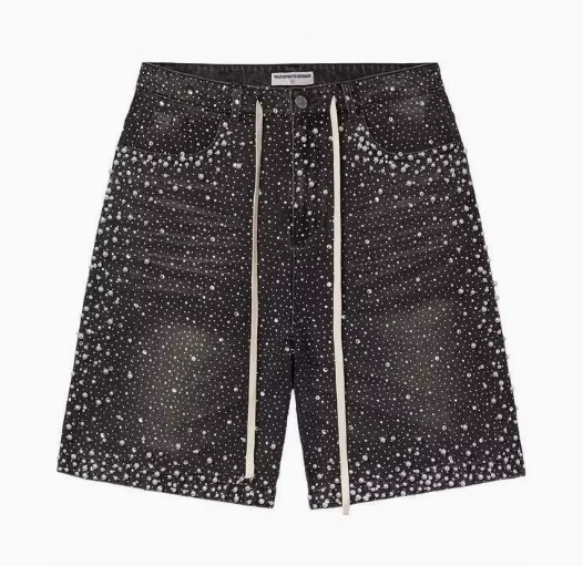 Other Denim Shorts Beaded Loose Black