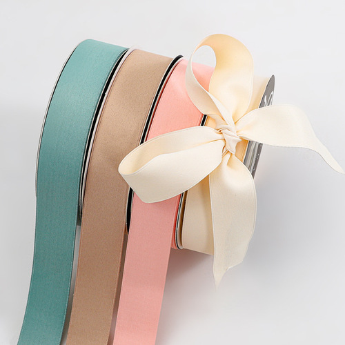 2.5cm solid color polyester cotton ribbon bow flower gift box packaging ribbon cake ribbon bouquet ribbon