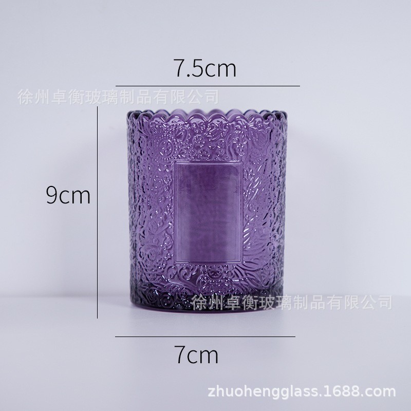 彩7590レースの香りのろうそくの杯のレースのガラスのろうそくの杯の250mlの新しいラベルの鋳型のろうそくの台|undefined