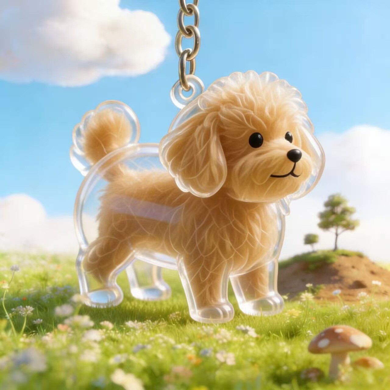 Caja de almacenamiento para perros y gatos colgantes de pelo transparente colección de almacenamiento cápsula bolsa colgantes de llaver