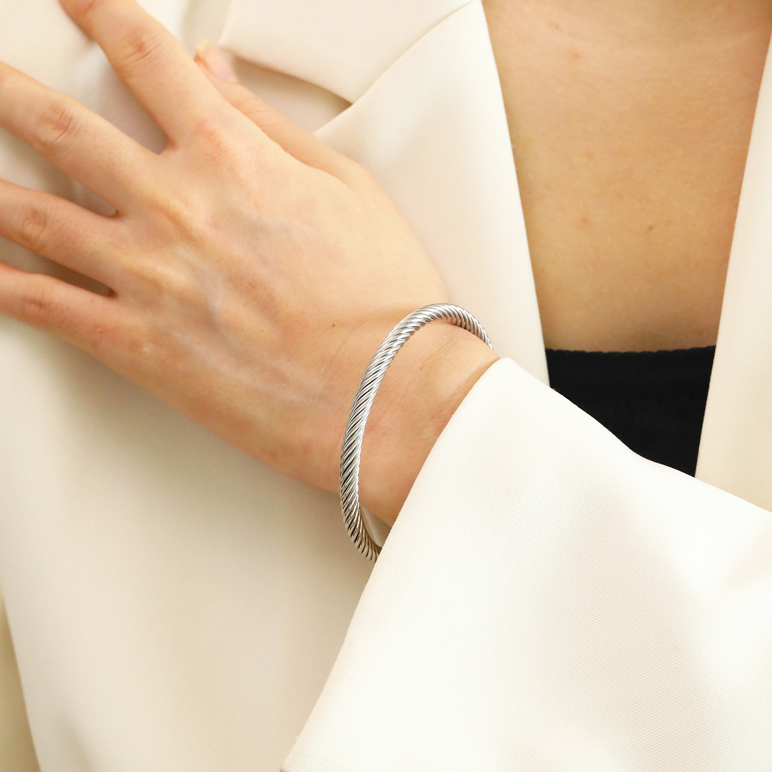 Bangle Classification Titanium Steel Simple Style Geometric Plating Bangle