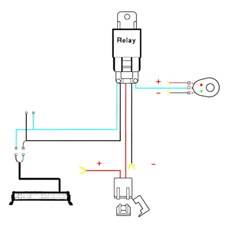 Suministro directo de fábrica interruptor de luz de tira grupo de línea un arrastre dos LED interruptor de luz de trabajo arnés de cableado Luz de niebla led proyector arnés de cableado