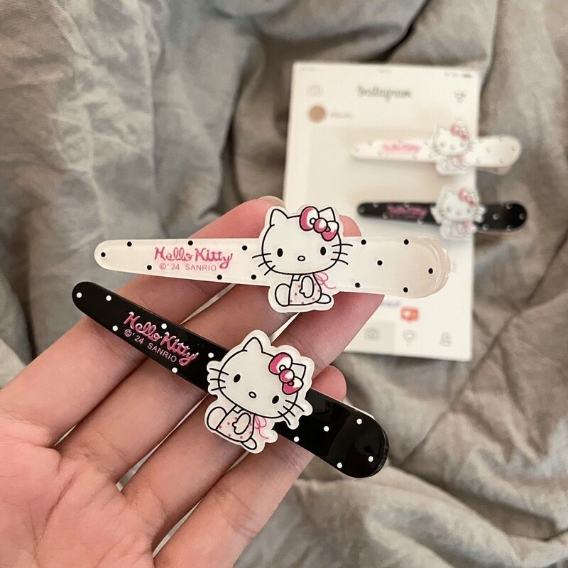 Cat Polka Dot Side Clip Duckbill Clip Pair of Fun Hair Accessories Headdress Hairpin Japanese Style Cartoon Headwear Seamless