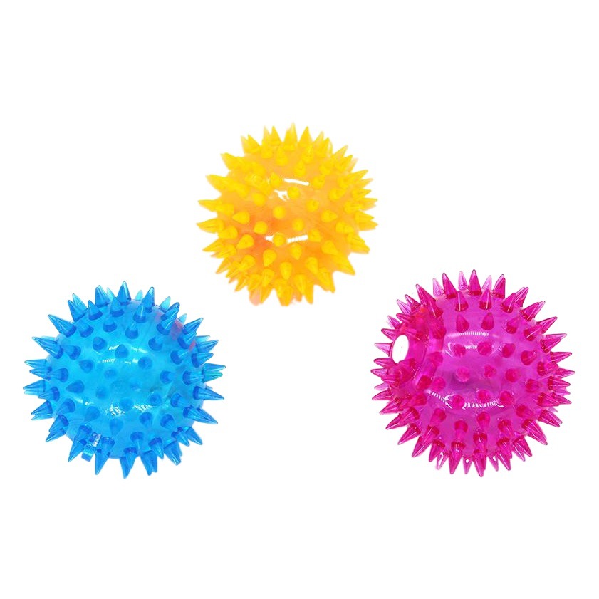 Perro de juguete Flash sonido bola elástica molar perro entrenamiento espina bola de goma para mascotas ventas directas de la fábrica