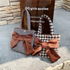 new pattern Fur bow Hand carry Bento bag lovely girl solar system student Cloth reticule wholesale TaoBao