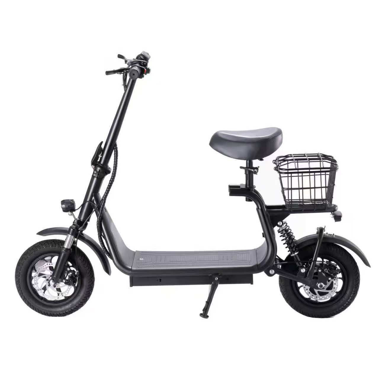 Cross-border foldable electric scooter with long range, two-wheeled vehicle for urban commuting, portable shock-absorbing scooter