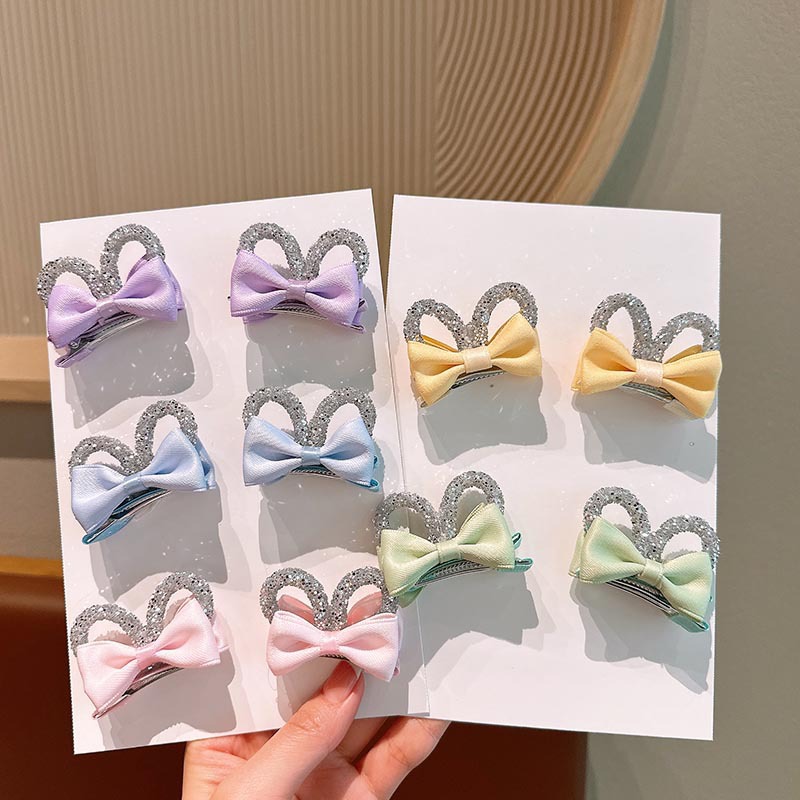 Tela infantil arco orejas de conejo clip para niñas tarjeta de cabello nueva princesa adornamiento de cabello de niña clips frange lateral
