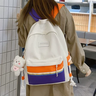ins书包女韩版高中学生初中生小学生森系女大容量背包简约双肩包