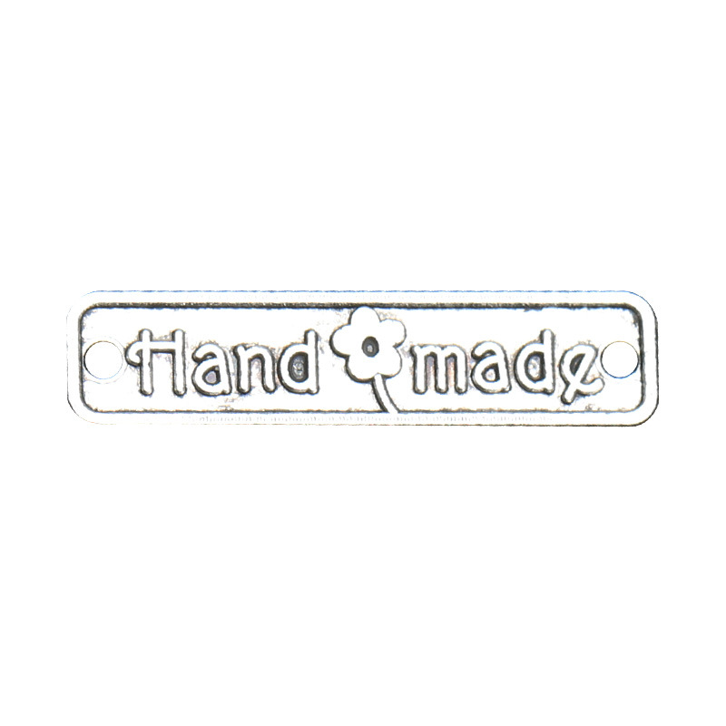 Accesorios de joyería de aleación hechos a mano al por mayor 25*6MM Tarjeta de letra de doble agujero