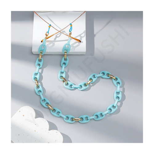 Macaron Color Metal Acrylic Eye Glass Chain Dual-Use Anti-Lost Eye Glass Chain Eye Strap Cross-Border Wholesale