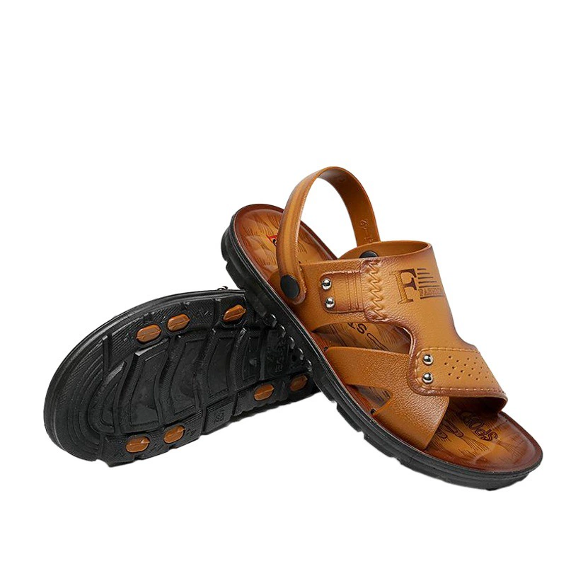 Сандалии, мужские летние, новые молодежные пляжные туфли с открытым носком, пляжные сандалии и тапочки двойного назначения, Нескользящие мужские сандалии