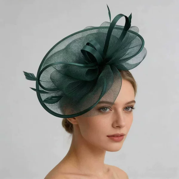 Cross-Border Hot-Selling Bridal Retro Mesh Feather Fascinator Hair Accessories European and American Wedding Luxury Headbands and Headwear Wholesale