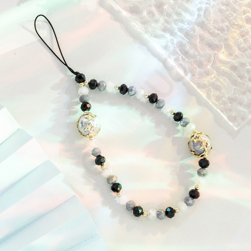 Korean Version Korean Style New Colorful Beaded Fashion Phone Chain Short Length Women's Celebrity Same Phone Lanyard Phone Pendant Decor Accessory