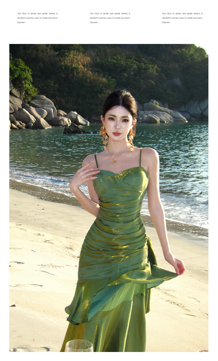 Polyester Fabric Type Wholesale Women's Elegant Streetwear Solid Color Evening Party Cocktail Party Strapless Sleeveless Strap Dress Party Dress