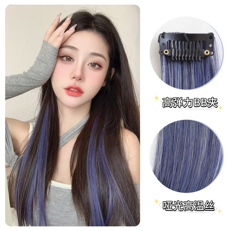 Color oreja teñido peluca de seda de alta temperatura teñido clip de cabello invisible natural una pieza de extensión de cabello sin marcas al por mayor