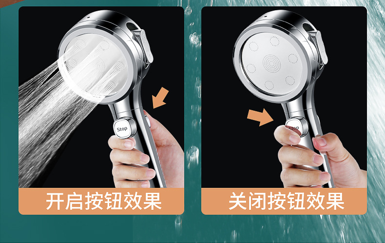 Smart digital display showerhead, home bathroom light pressure luxury showerhead set, bathroom heater, round shower, handheld showerhead undefined