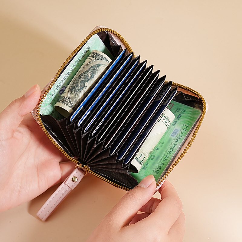 Hilo de bordar transfronterizo Macaron Color caramelo Xiaoxiangfeng Ladies Organ Card Bag Student Monedero Tarjeta de crédito Bolsa de almacenamiento