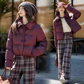 水衣源2767款时尚纯色短款洋气加厚保暖羽绒服女冬季潮品