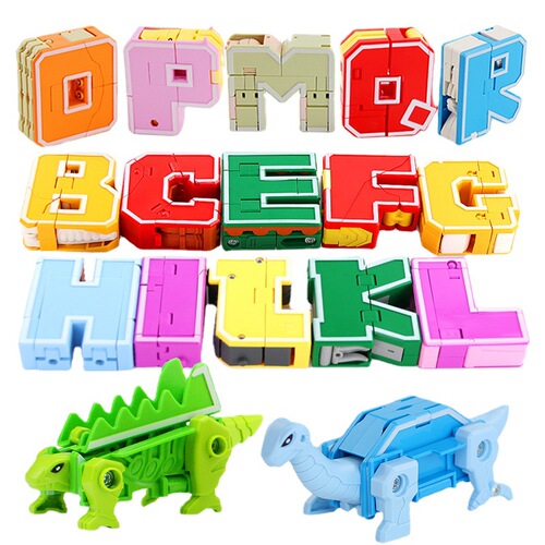 Gudi Xinlexin 2926 Alphabet Dinosaur Transformation Toy Robot Puzzle Compatible Lego Building Blocks Boy Assembly