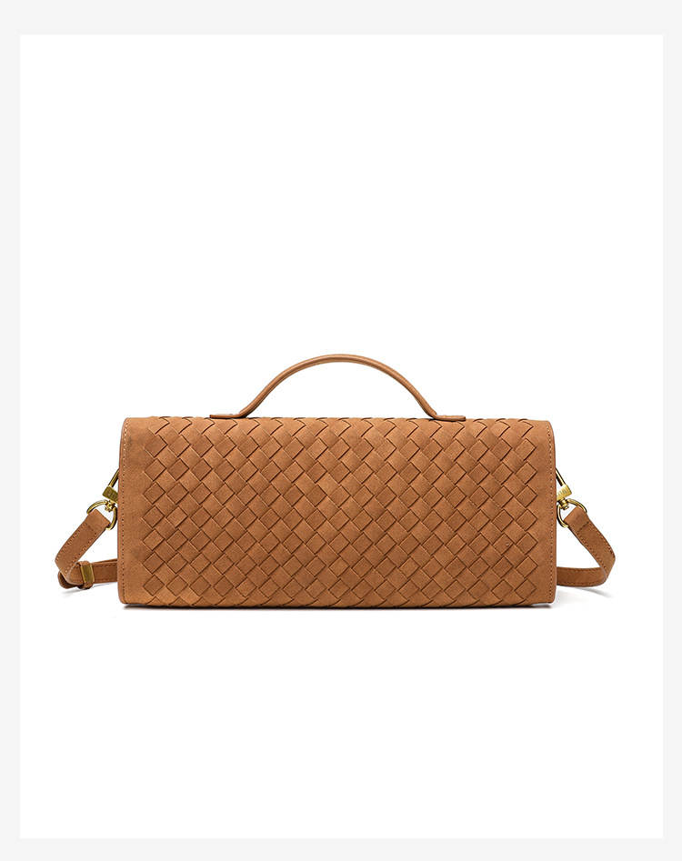 Túi xách nữ dạng clutch baguette phong cách cổ điển, chất liệu nhung lộc, quai đeo chéo và xách tay, phù hợp dạ tiệc và đi làm chi tiết 13