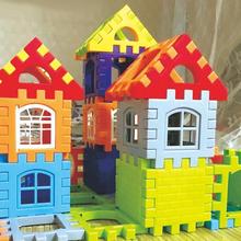现货抖音同款可开窗大房子积木益智玩具幼儿园宝宝插装桌面娃娃城