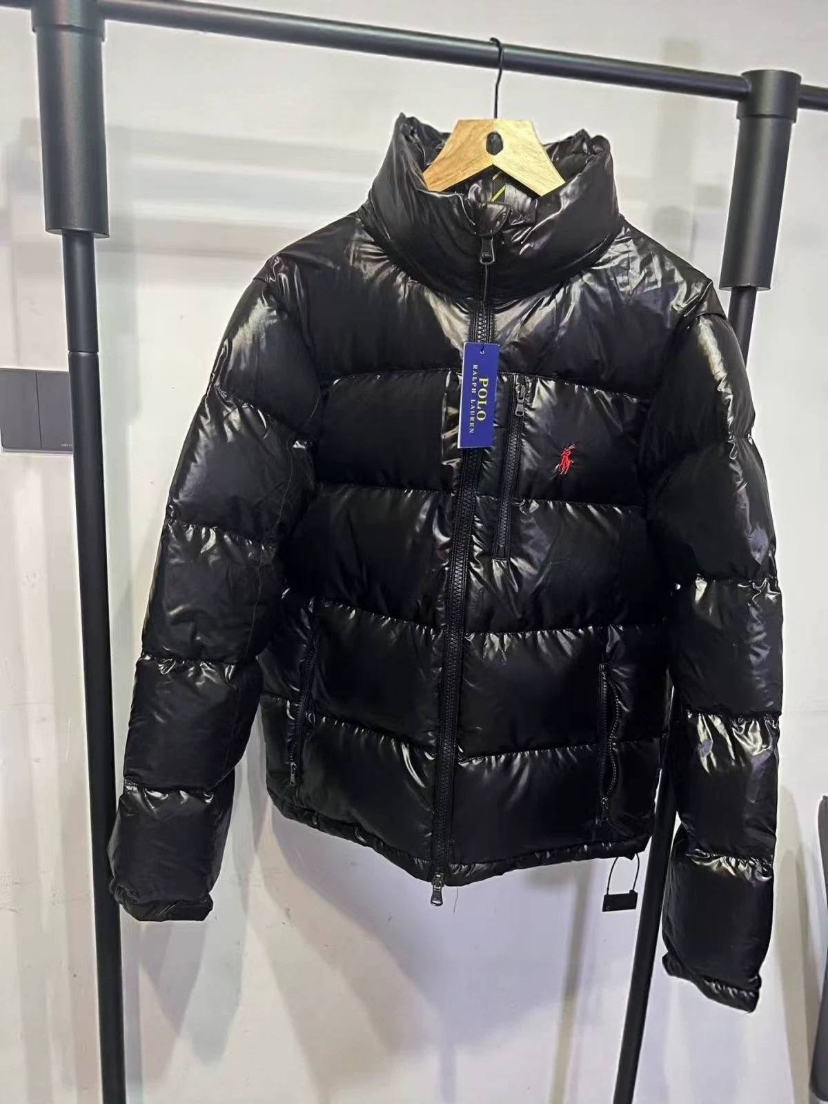 Cross-border foreign trade Ralph Lauren embroidered thickened windproof, waterproof, warm cotton jacket for men and women with detachable hood