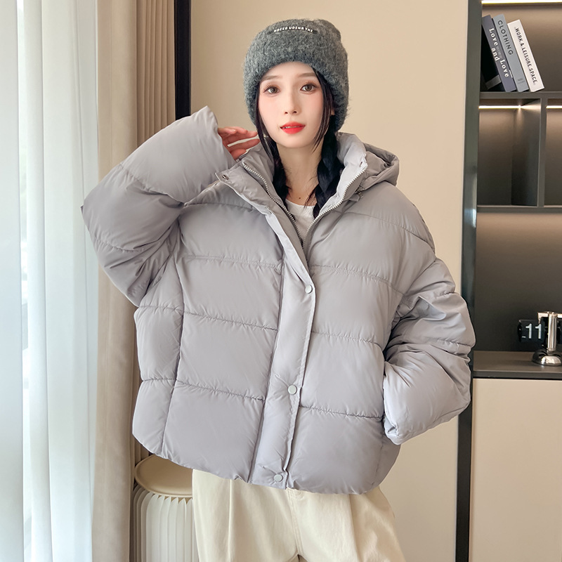 2025 nubes de invierno coreana nueva pequeña tortuga delgada ropa de backpack de algodón con chaqueta de algodón mujer