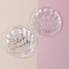 ins網紅美甲飾品拍照道具手拿玻璃貝殼盤拍照擺件飾品日式調色板