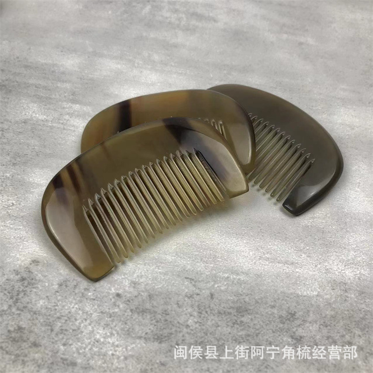 Natural Horn Comb Half Moon Guifei Comb 8cm x 5cm Baby Hair Brush for Gentle Daily Grooming key features