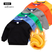 儿童套头抓绒卫衣加绒2023秋冬季新款男孩宝宝衣服童装厂一件代发