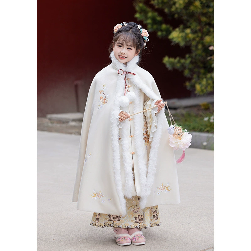 Супер сказочная девушка Hanfu с шалью плащ для детей плащ плюс бархат