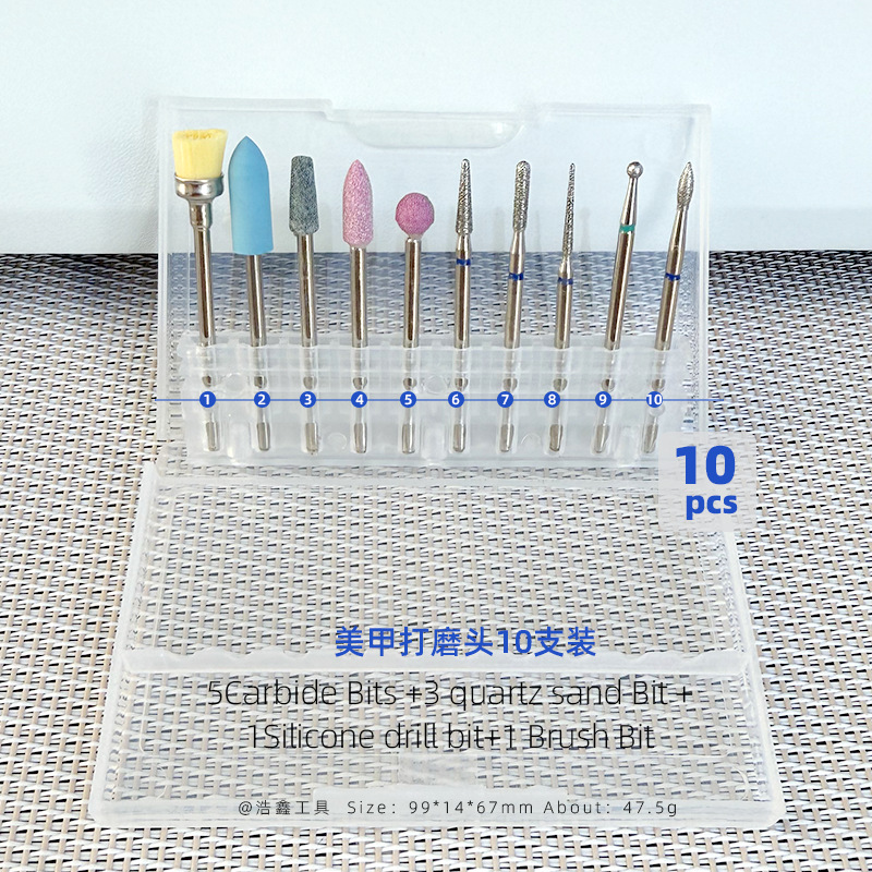 acero tungsteno uñas pulizando cabeza caja cerámica pulizante de piel muerta pretratamiento de eliminación de uñas pulizante herramienta de uñas