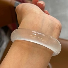 翡翠色高氷白色玉ブレスレット石英岩玉氷種白月光ブレスレット水泡氷透丸美人ブレスレット
