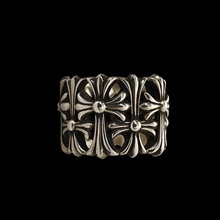 纯银s925克罗伈墓葬十字架戒指男女情侣同款做旧复古嘻哈霸气批发