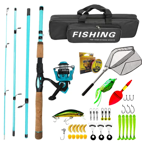 Beginner fishing four-section rod macaron color rod reel set lure fishing rod cross-border supply factory direct wholesale