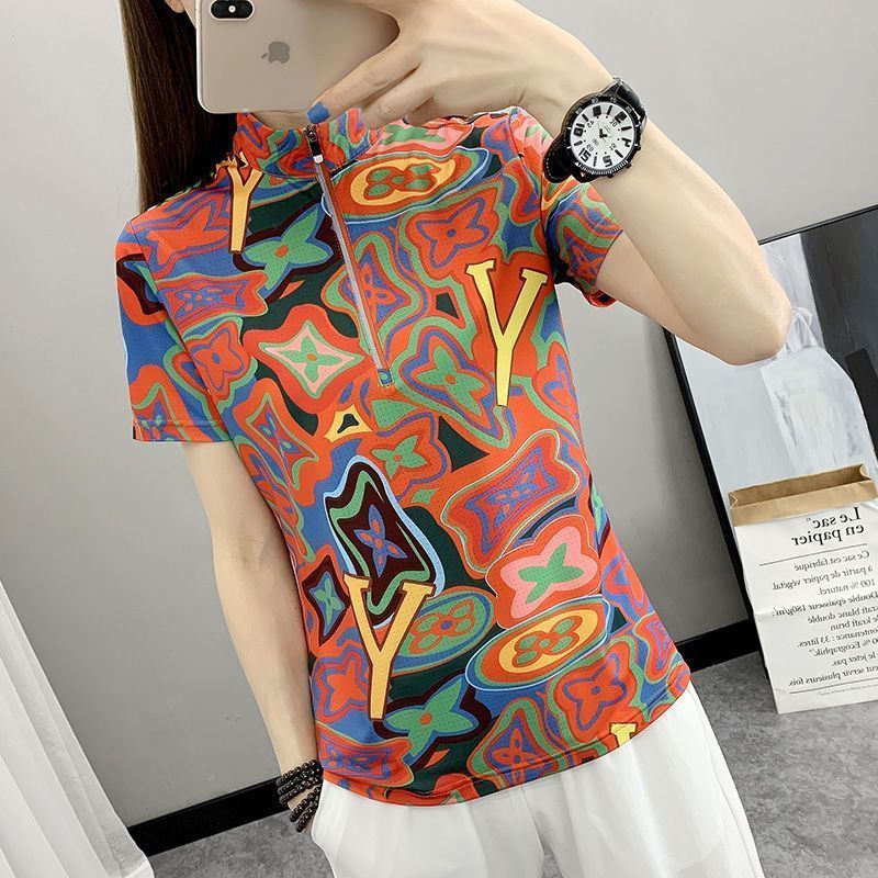 Summer camouflage quick dry breathable elastic thin travel T-shirt